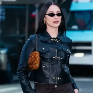 New York Lola Tung Toggle Leather Jacket