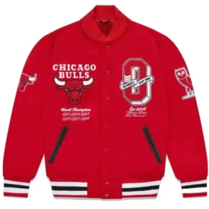 OVO Chicago Bulls Varsity Red Wool Jacket