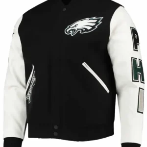 Philadelphia Eagles Varsity Black And White Jacket