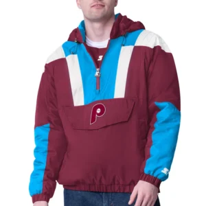 Philadelphia Phillies Burgundy Half-Zip Jacket