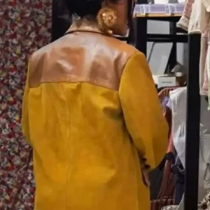 Rihanna Miu Miu Suede Jacket Back