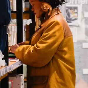 Rihanna Miu Miu Suede Jacket Side
