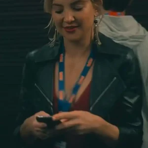 Running Point S02 Kate Hudson Black Leather Jacket