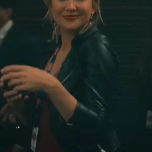 Running Point S02 Kate Hudson Black Leather Jacket For Sale