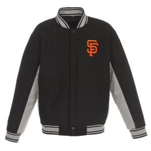 San Francisco Giants Gray and Black Varsity Jacket