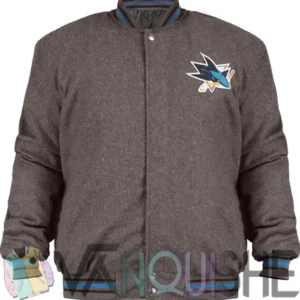 San Jose Sharks Gray Varsity Wool Jacket