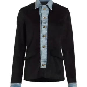 Shrinking S02 Christa Miller Denim Trim Blazer For Women