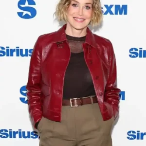 SiriusXM Studios 2026 Sharon Stone Leather Jacket