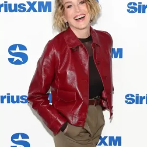 SiriusXM Studios 2026 Sharon Stone Leather Jacket For Women