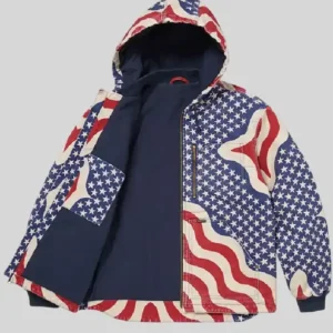 Supreme Flag Quilted Jacket Open Look
