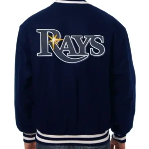 Tampa Bay Rays Full-Snap Navy Blue Wool Varsity Jacket For Men and Women