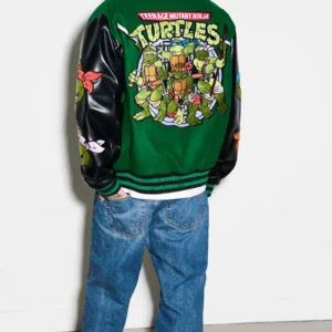Teenage Mutant Ninja Turtles Green and Black Wool Jacket For Men And Women