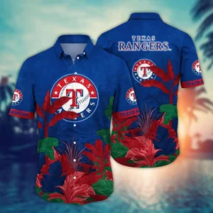 Texas Rangers Hawaiian Blue Printed Shirt