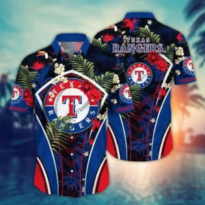 Texas Rangers Hawaiian Cotton Printed Shirt