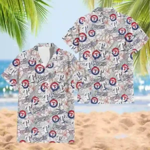 Texas Rangers Hawaiian White Shirt