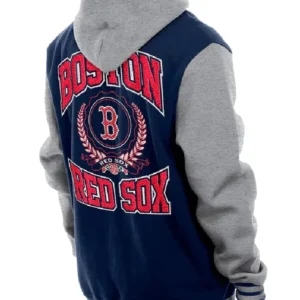 Throwback Prep Boston Red Sox Navy Hoodie Jacket Back