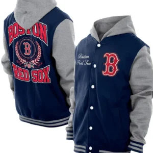 Throwback Prep Boston Red Sox Navy Hoodie Jacket For Men and Women
