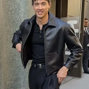 Tom Blyth Good Morning America 2026 Leather Jacket For Men
