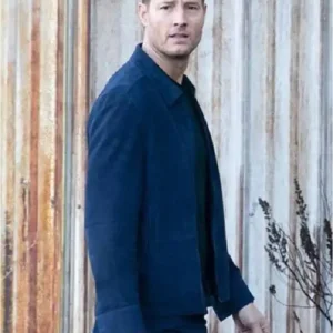 Tracker S03 Justin Hartley Blue Suede Jacket On Sale
