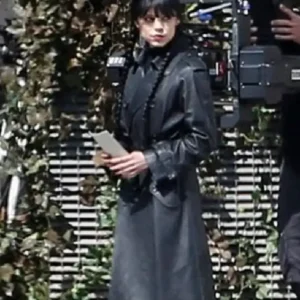Wednesday Season 03 Jenna Ortega Leather Coat For Women
