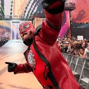 WrestleMania 42 Rey Mysterio Leather Coat For Men