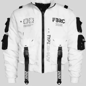 XB-04 White Short Bomber Jacket