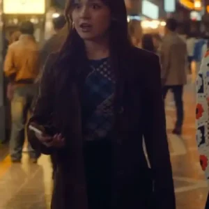 XO Kitty S02 Anna Cathcart Brown Suede Coat