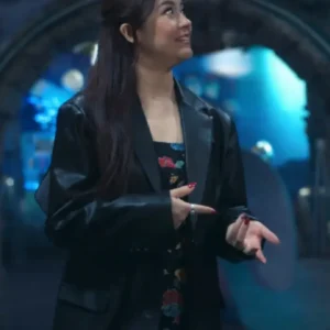 XO Kitty S03 Kitty Black Leather Blazer