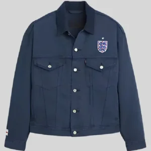 2026 Levi’s England Football Type Iii Blue Denim Trucker Jacket Men and Women