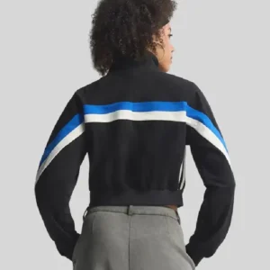 Adidas Blocking Track Blue Cropped Jacket For Women