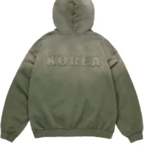 BTS Arirang World Tour Korea 2026 “26” Applique Green Oversized Zip-Up Hoodie