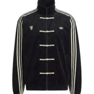 Black Manchester United Adidas Chinese Jacket