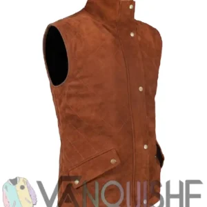 Brown Suede Fur Vest For Men and Women