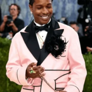 Buy A$AP Rocky Met Gala 2026 Costume Art Exhibition Pink Wool Trench Coat