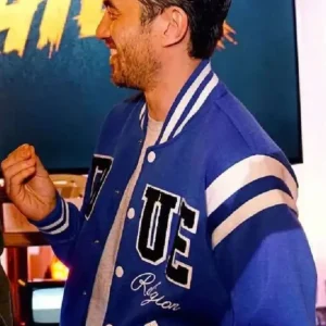 Buy Andrew Koji Street Fighter 2026 Movie Event Blue Varsity Letterman Jacket For Men and Women