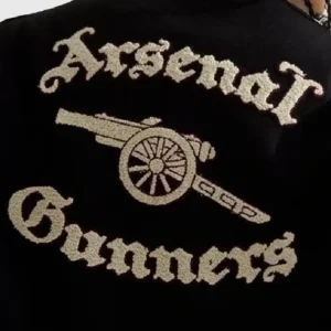 Buy Anne Hathaway 2026 Arsenal Gunners Black Wool Varsity Jacket