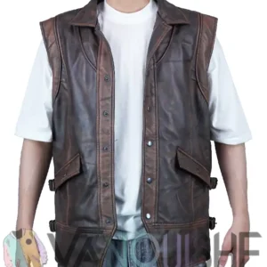 Buy Classic Gothic Weathered Handcrafted Brown Leather Vest