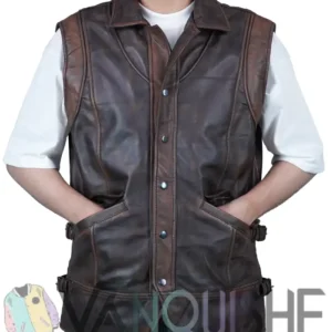 Buy Classic Gothic Weathered Handcrafted Brown Vest for Men and Women