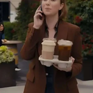 Buy Hannah Einbinder TV Series Hacks Season Ava Daniels Brown Wool Blazer For Women