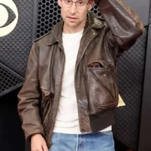Buy Jack Antonoff The 68th Annual Grammy Awards Brown Leather Jacket