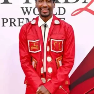 Buy Jon Batiste The Devil Wears Prada 2 Premiere 2026 Red Leather Jacket For Men and Women
