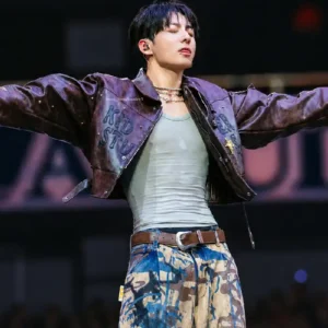 Buy Jung kook The Kid Who Jumped To The Moon Black Leather Jacket For Men and Women