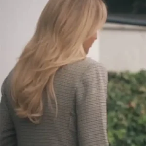 Buy Kate Hudson TV Series Running Point Double Breasted Check Grey Blazer For Women