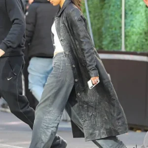 Buy Kim Turnbull NYC 2026 Black Distressed Leather Trench Coat For Men and Women