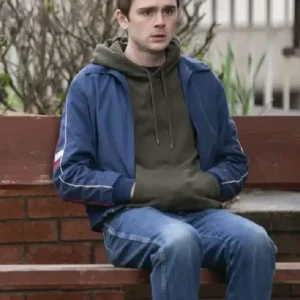 Buy Mitchell Robertson TV Series Half Man 2026 Young Niall Blue Track Bomber Jacket