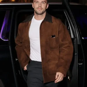 Buy Nicholas Hoult New York City 2026 Brown Leather Jacket