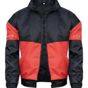 Buy Qt8 Garments Red & White Color Block Bomber Track Jacket