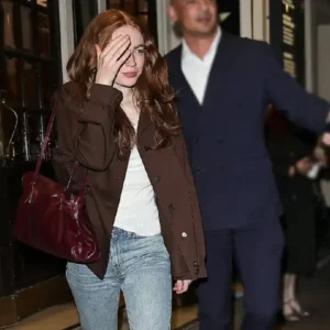 Buy Sadie Sink Harold Pinter Theatre Brown Cotton Jacket
