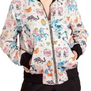 Buy Sara Pascoe TV Series Zero Stars S01 Whimsical Printed Bomber Jacket For Men and Women