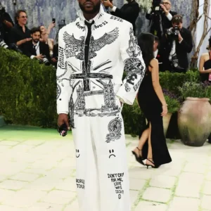 Buy Skepta Met Gala 2026 Costume Art Exhibition White Jumpsuit For Men